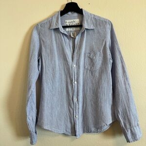 Frank & Eileen Polka Dot Barry Linen Shirt Small